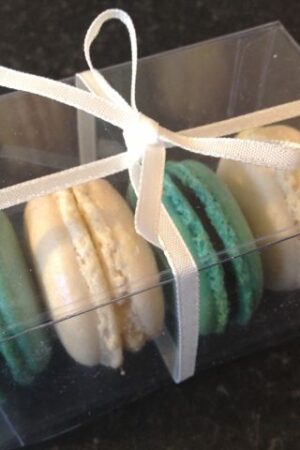 Turquoise pearl macaron favours